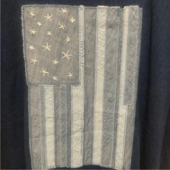 GAP Men's Denim Blue Flag Tee - Picture 3 of 4